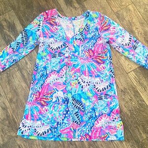 EUC Lilly Pulitzer Long Sleeve Amina dress - size XL - Fantasy Garden